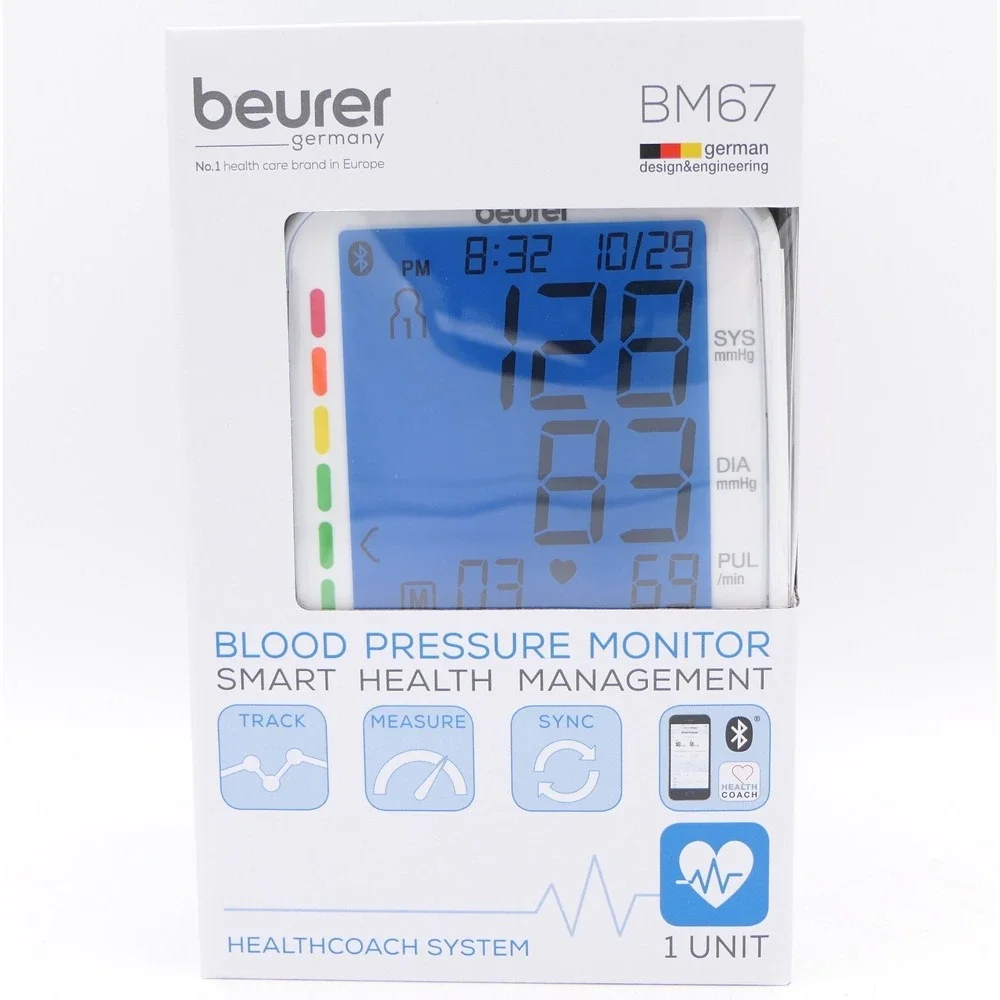 Beurer BM67 Upper Arm Blood Pressure Monitor Smart Health Management Bluetooth